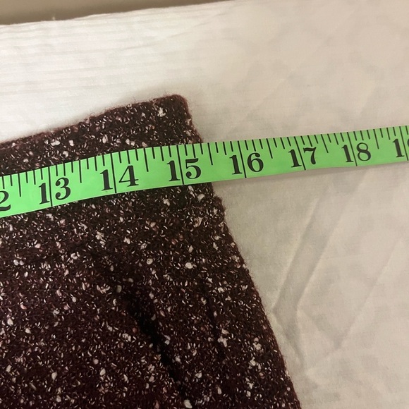Ann Taylor LOFT Wine Tweed Boucle Pocket Jogger Drawstring Mini Skirt - SMALL - Picture 7 of 8